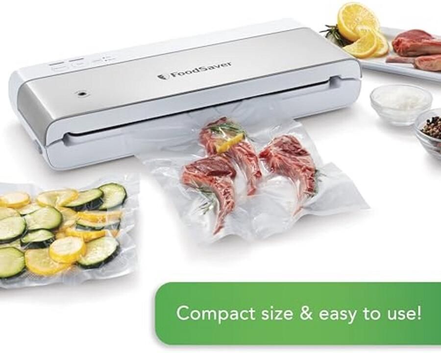 Compact Vacuum Sealer voor Sous Vide en Lucht Dichte Voedselopslag Wit - Foto 2