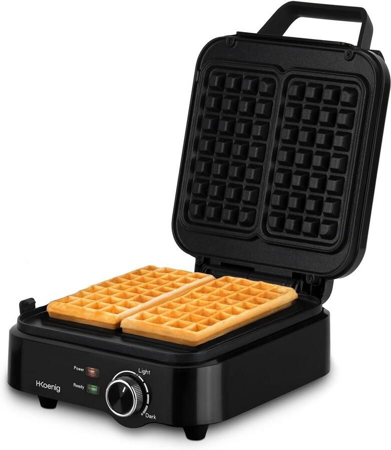 Compact Wafelijzer met Instelbare Temperatuur en Anti-Aanbaklaag voor Twee Wafels