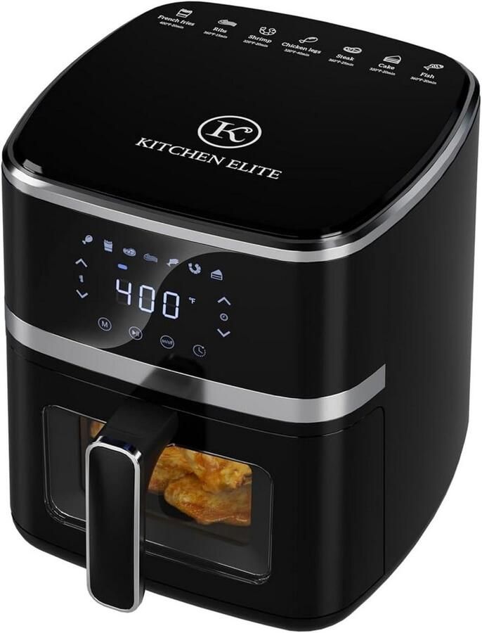 Compacte 7-in-1 Multifunctionele Airfryer Oven met Digitaal Display en Kijkvenster