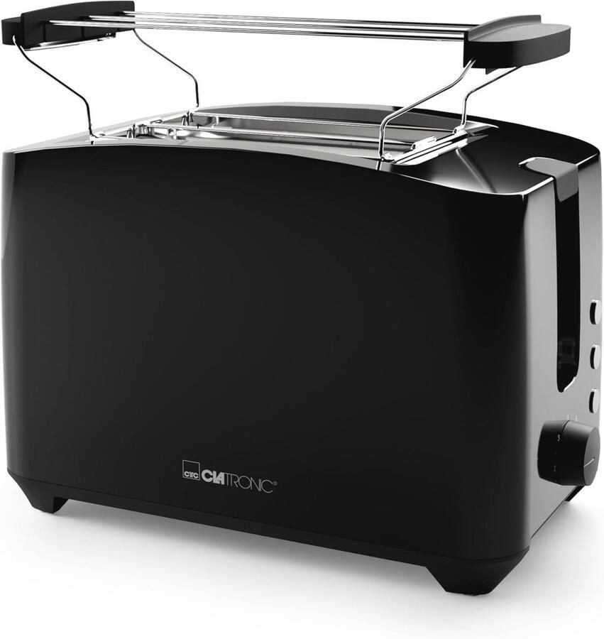 Compacte broodrooster voor 2 sneden met ontdooi- en opwarmfunctie Geschikt voor toastbroodjes en wafels