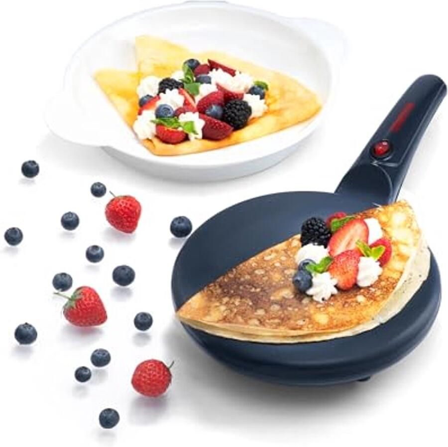 Compacte Crêpe Maker met Automatische Deegdompeling en Keramische Antiaanbaklaag