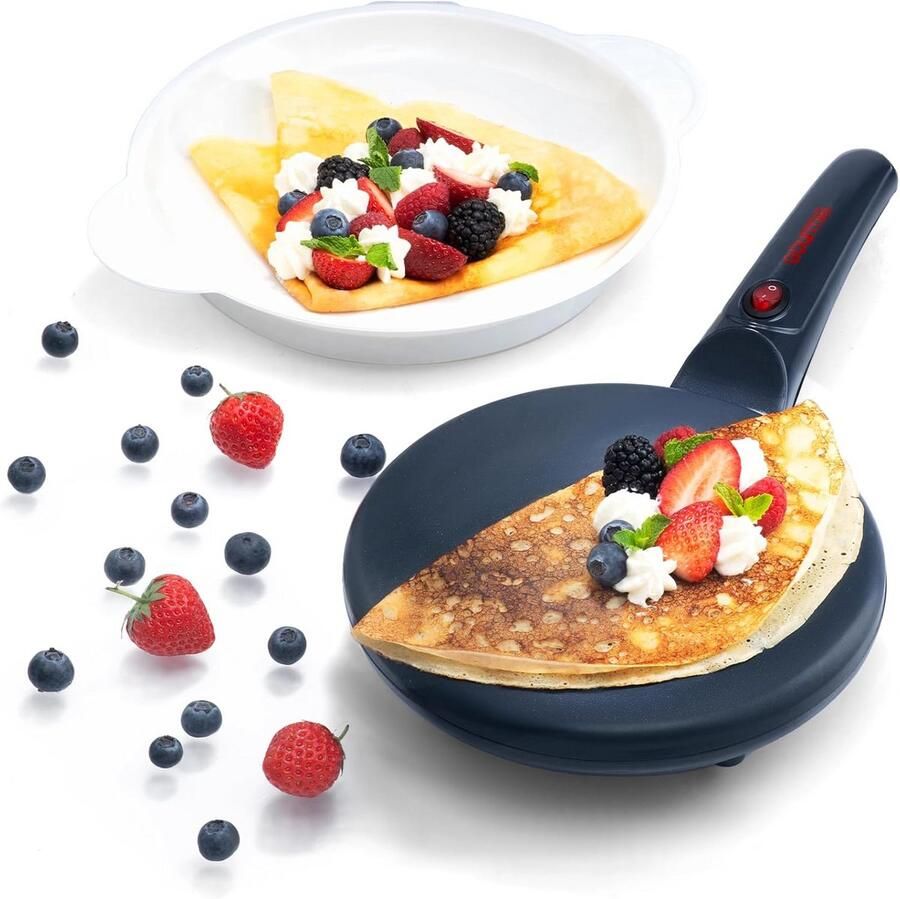 Compacte Crêpe Maker met Automatische Deegdompeling en Keramische Antiaanbaklaag