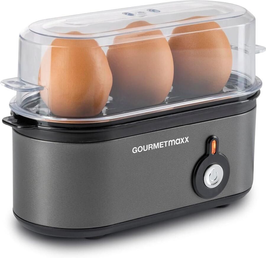 Compacte Eierkoker voor 3 Eieren Zacht Middelhard en Hard Koken