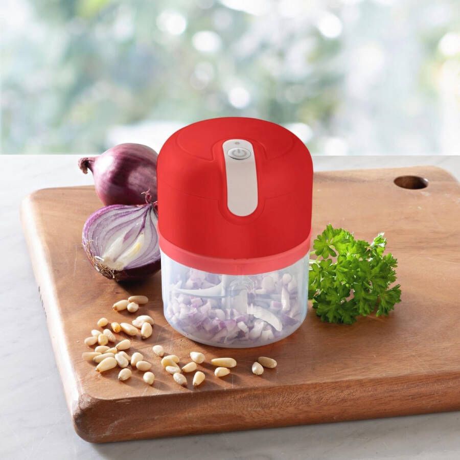 Compacte Elektrische Hakmolen met USB-aansluiting Multifunctioneel Keukenapparaat voor Groenten Noten en Fruit