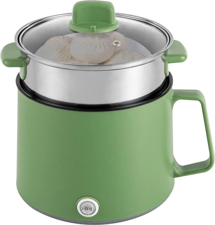 Compacte Elektrische Hot Pot met Stoomfunctie 1.7L Mini Multikoker voor Reizen en Studenten