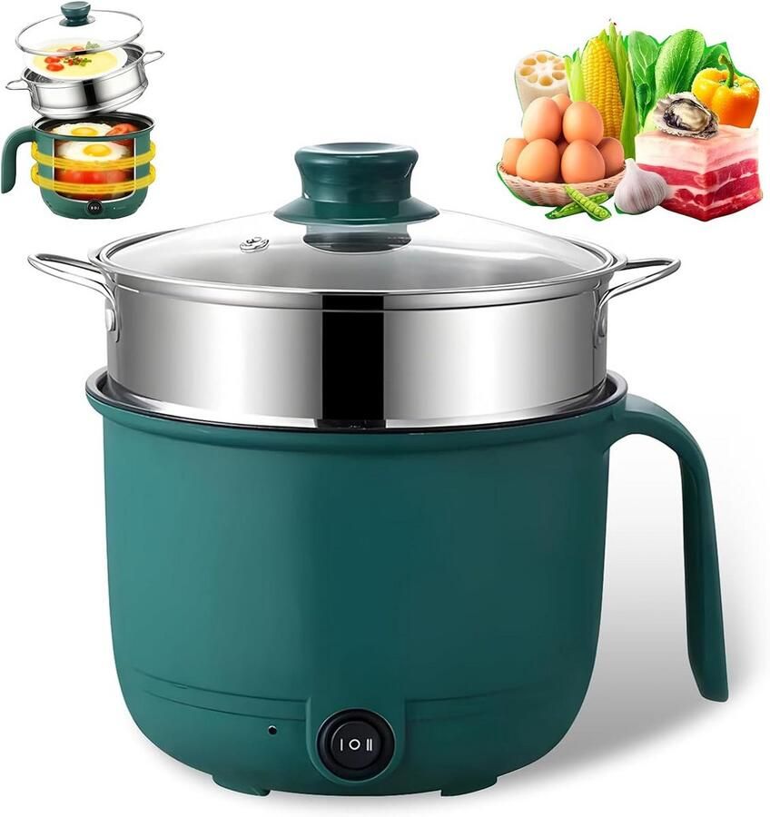 Compacte Elektrische Kookpan 1.5L RVS Perfect voor Studenten en Kantoor