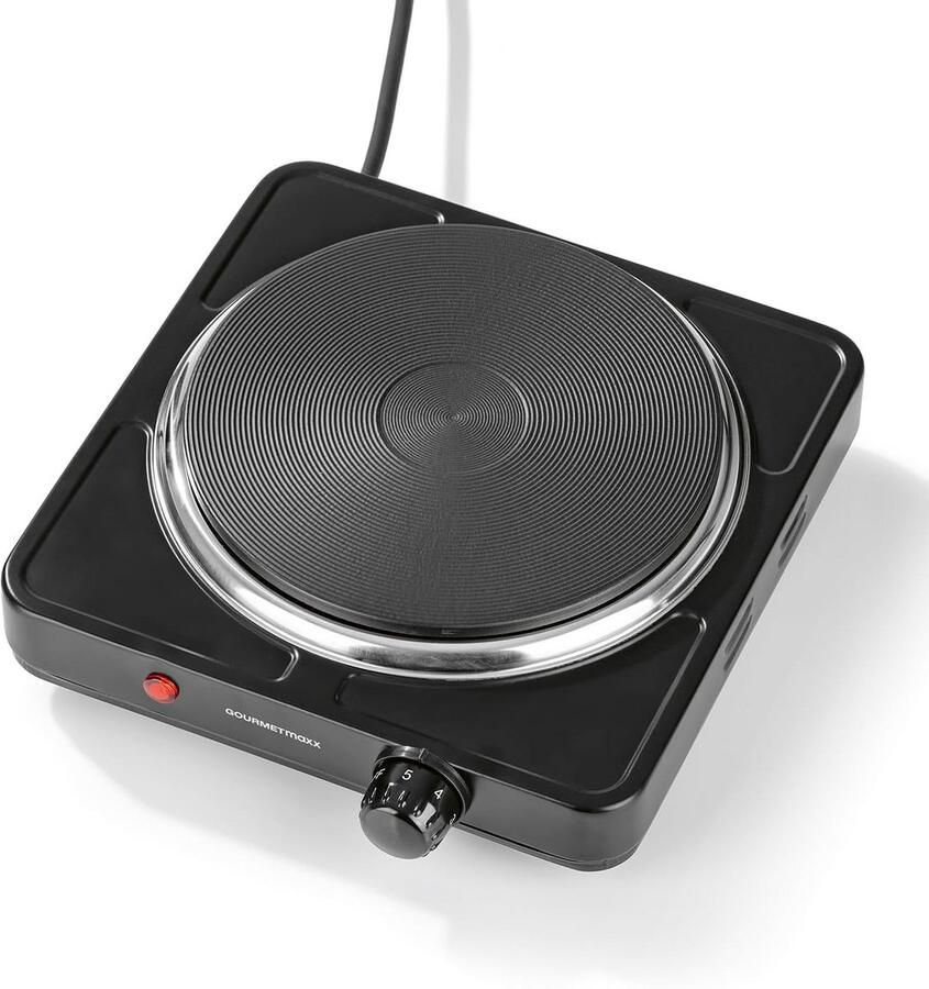 Compacte Elektrische Kookplaat 1500W met Thermostaat Ideaal voor Camping en Kantoor