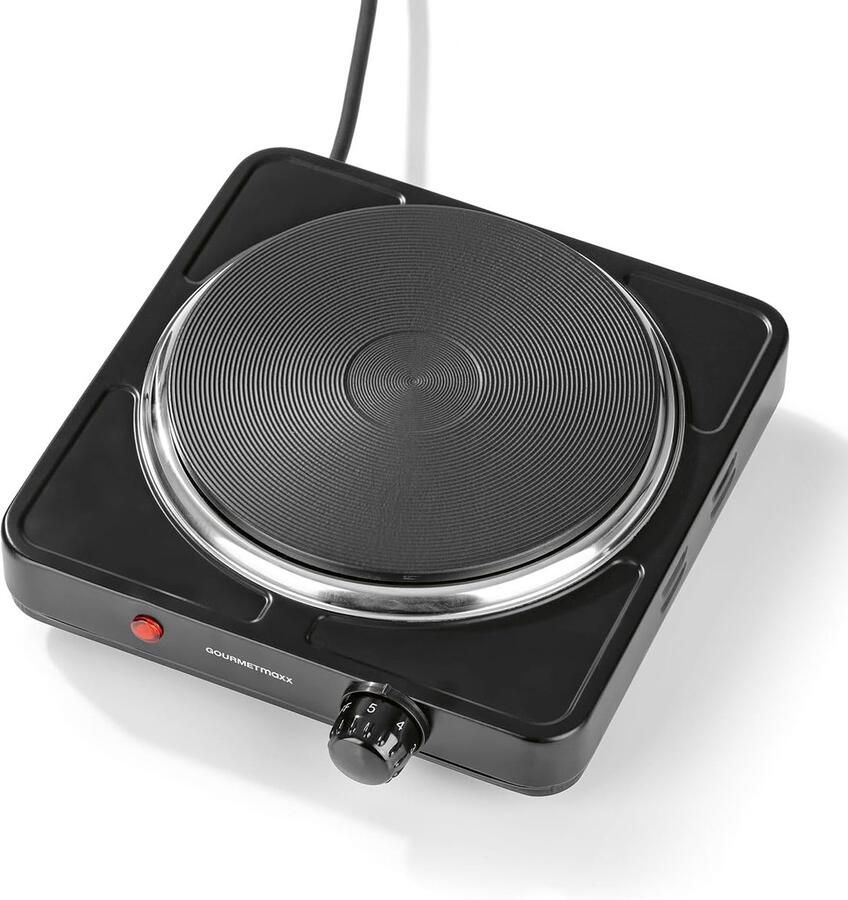 Compacte Elektrische Kookplaat 1500W met Thermostaat Ideaal voor Camping en Kantoor