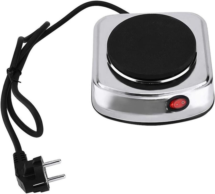 Compacte Elektrische Kookplaat 500W – Mini Kookplaat voor Thuis en Op Reis Snelle Verwarming Geschikt voor Keuken en Tafelgebruik