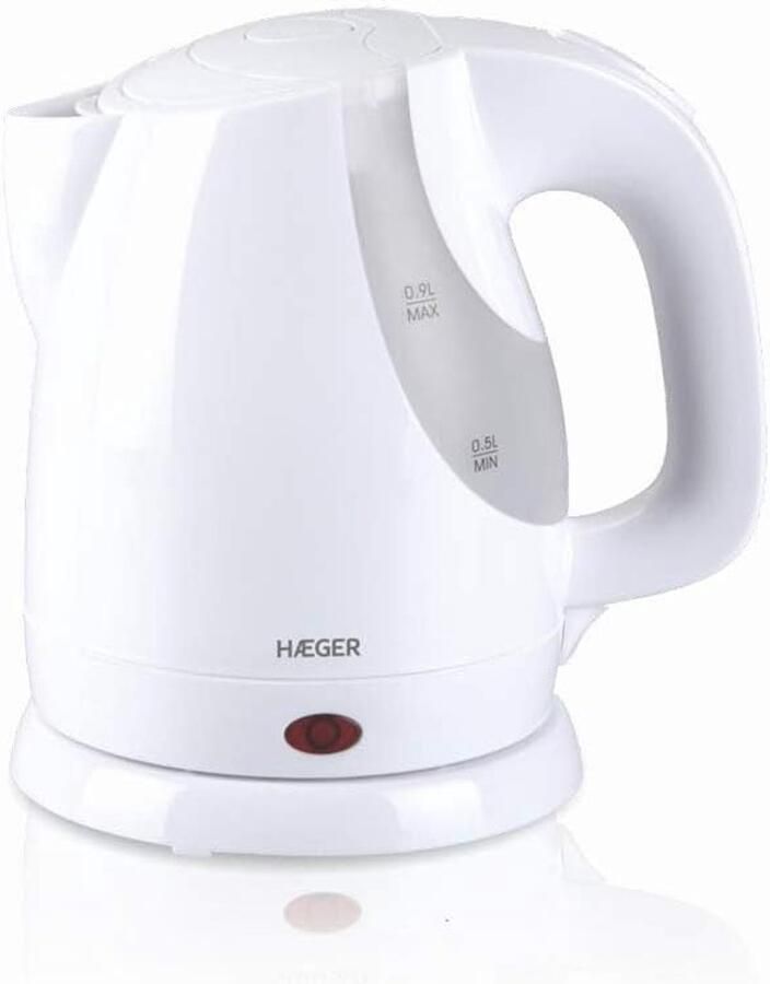 Compacte Elektrische Waterkoker 0.9L met 1300W Vermogen en Draaivoet