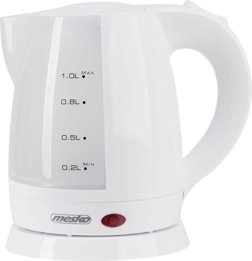 Compacte Elektrische Waterkoker 1 Liter Wit Snel Koken en Reisformaat