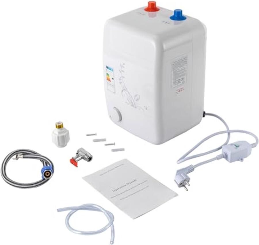 Compacte elektrise warmwaterboiler 8 liter voor onder de wastafel