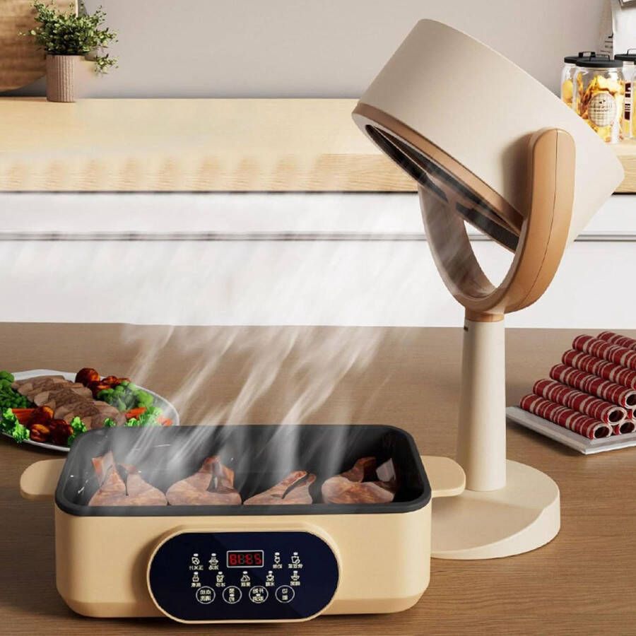 Compacte en Krachtige Mini-afzuigkap Draagbare Kookafzuigventilator voor Barbecue Koken Hete Pot Flexibele Aanpassing van 125 ° USB-voeding