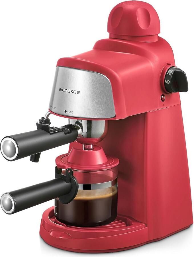 Compacte Espressomachine voor 1-4 Kopjes met Cappuccino Functie Snel Warm