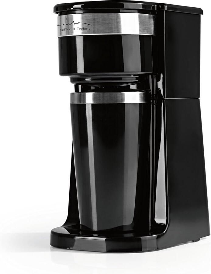 Compacte Filterkoffiezetapparaat voor Onderweg Inclusief Thermobeker en Permanent Filter