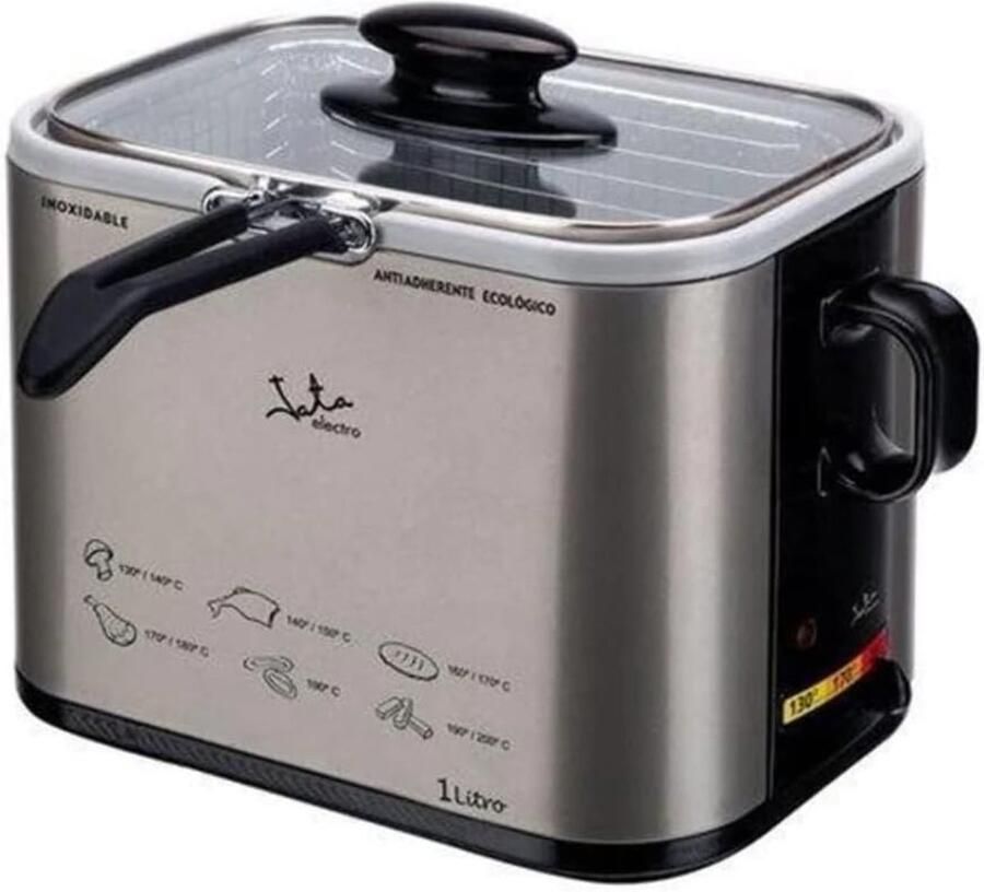 Compacte Friteuse Kleine Frituurpan Snelle Snacks 1 Liter Inhoud 1000 Watt Roestvrij Staal