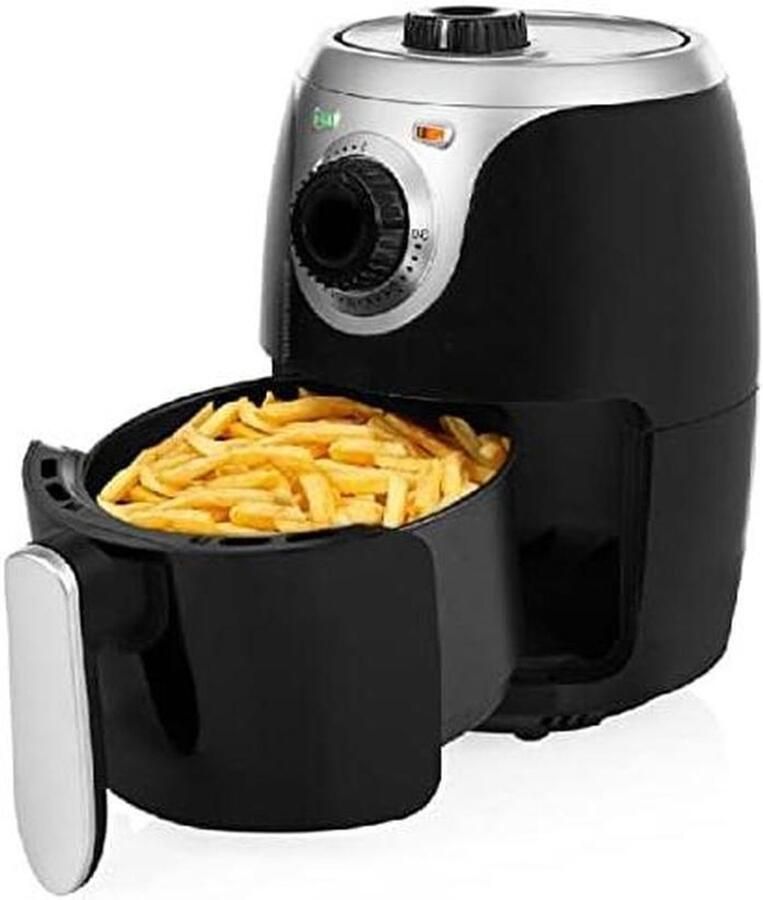 Compacte friteuse Olievrije pan Gezond koken Hoge luchtconvectie 2 liter inhoud Wit en grijs