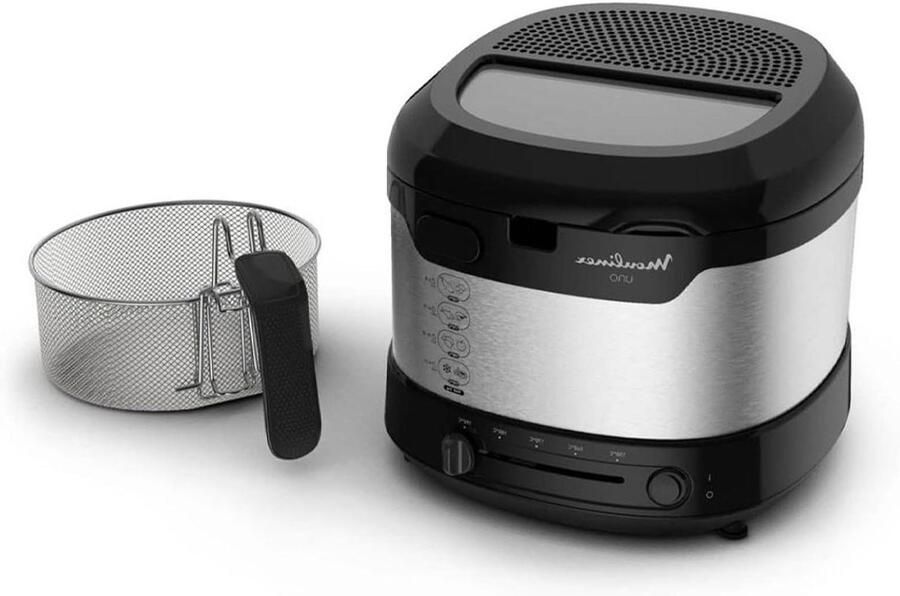 Compacte Frituurpan Kleine Frituurpan Snacks Bereiden Oververhitting Bescherming 1.8L Zwart RVS
