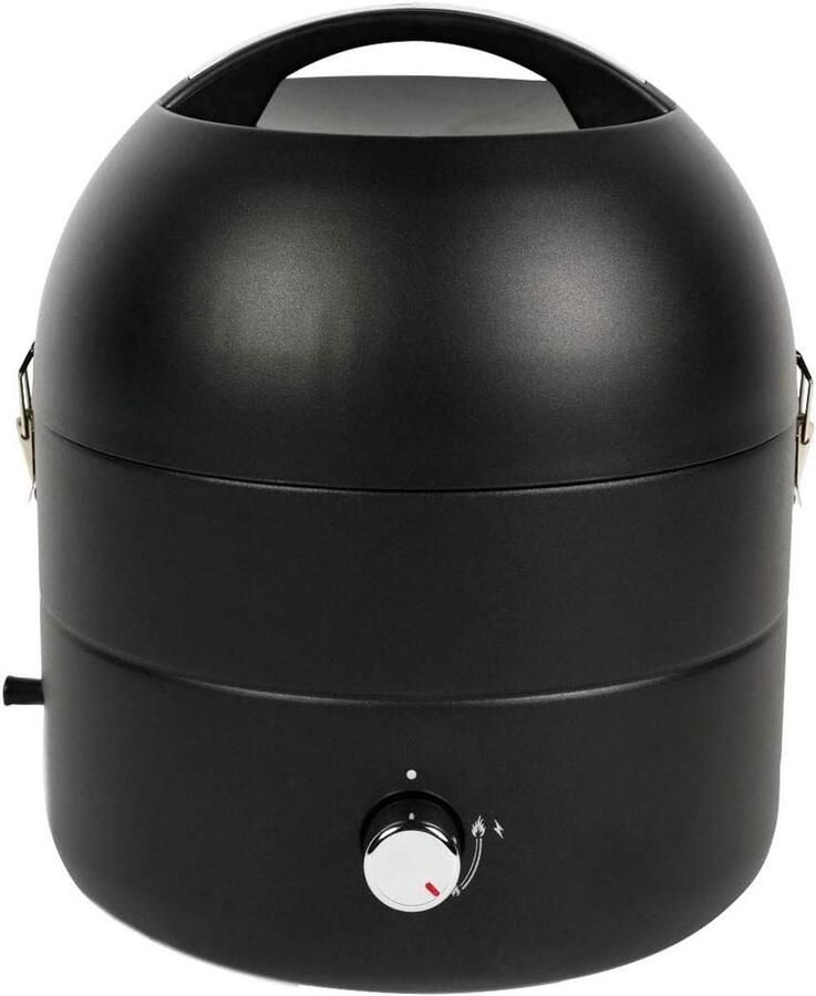 Tafelgrill compact Gasgrill mobiel Spontaan grillen Roestvrijstalen brander 31 cm grilloppervlak Zwart