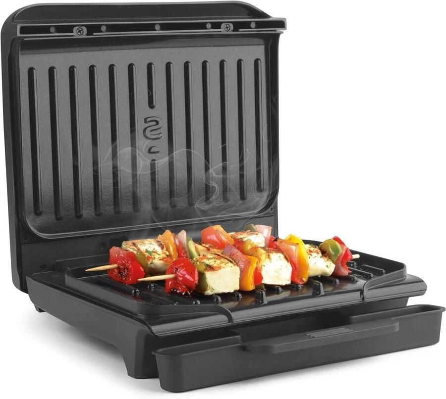 Compacte Gezonde Grill Contactgrill Klein Snelle Maaltijden Bereiden Drijvend Hangsysteem 2 Porties Zwart
