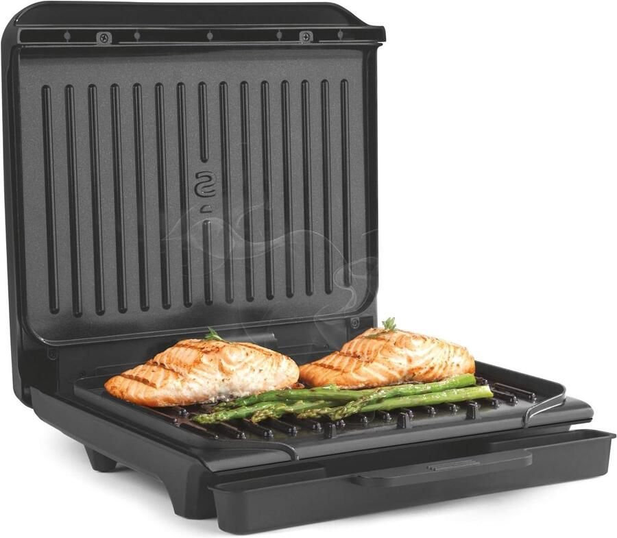 Compacte Gezondheidsgrill Binnengrill Panini Gezond Grillen Koken Zwevend Scharnier PFAS-Vrij 2 Porties 850W Zwart