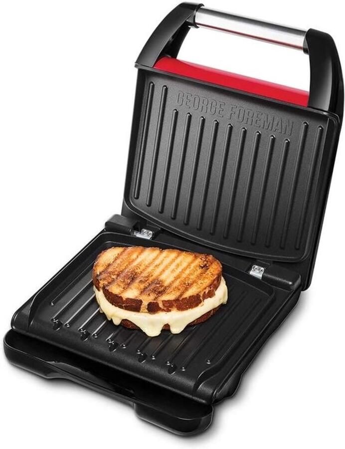 Compacte Grill Elektrische Grillplaat Gezonder grillen 42% Minder Vet 3 Porties Rood