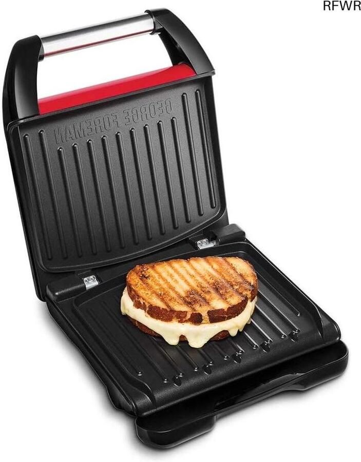 Compacte Grill Elektrische Grillplaat Gezond Grillen 42% Minder Vet 3 Porties Rood
