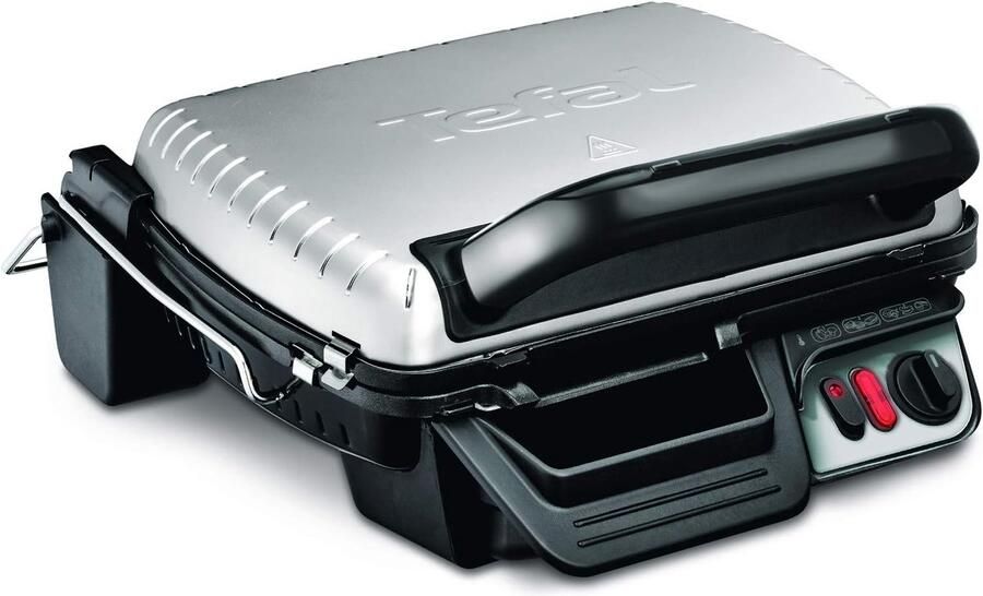 Compacte Grill Tafelgrill Binnen Gezond Koken 2-in-1 Functie 1200 cm² Kookoppervlak Edelstaal Zwart