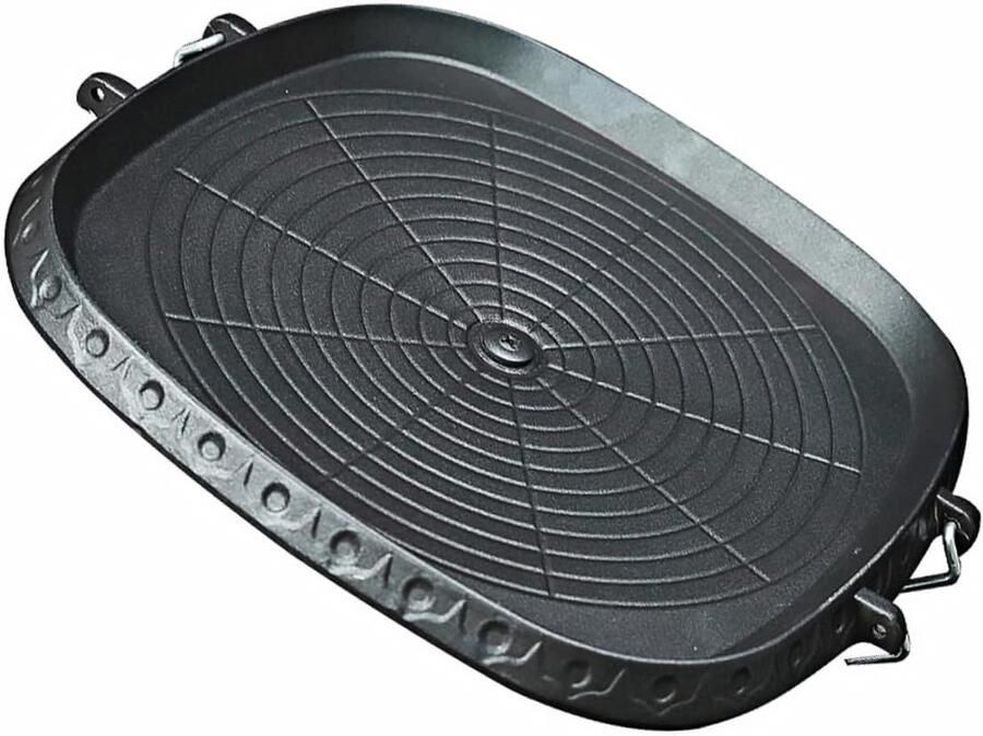 Compacte Grillplaat Bakplaat BBQ Buiten Koken Antiaanbak Laag Olieafvoer 32x32x5.5cm Zwart