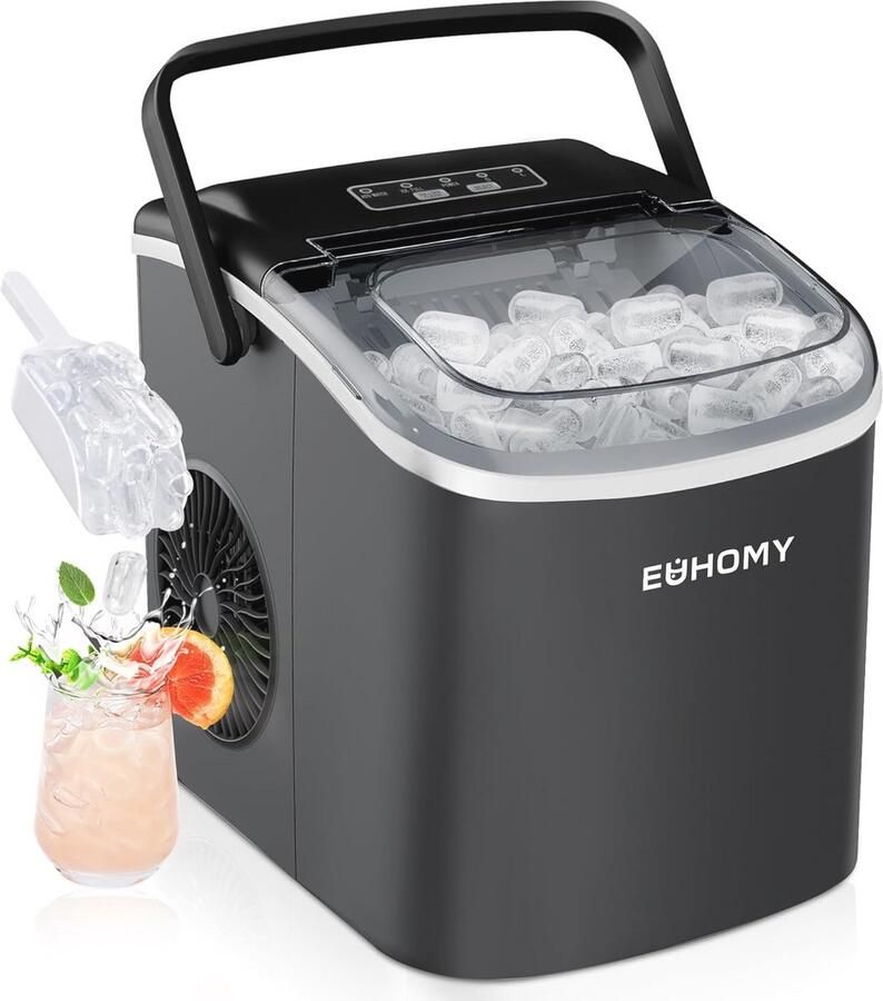 Compacte IJsblokjesmachine 12 kg per 24 uur Snel IJsblokjes Maken in 6 Minuten Zelfreinigend