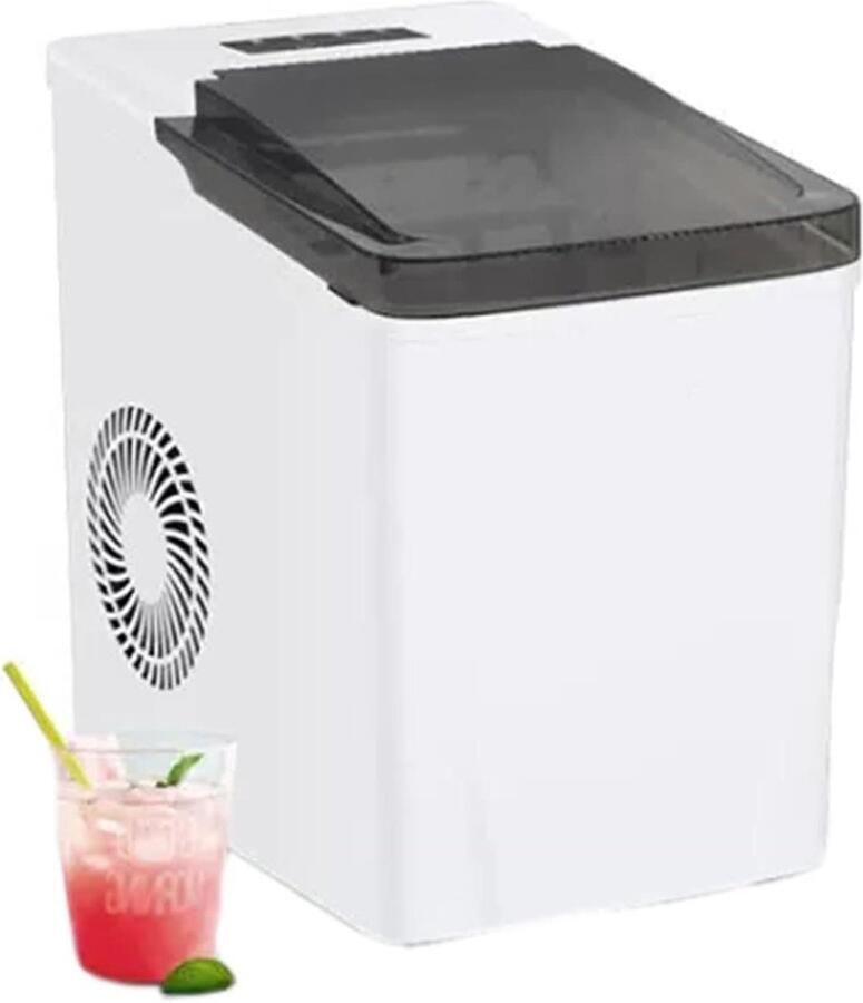 IJsmachine Aanrecht IJsblokjesmaker Compact Drankjes Koelen Snelle IJs ie 15kg per 24u Zilver