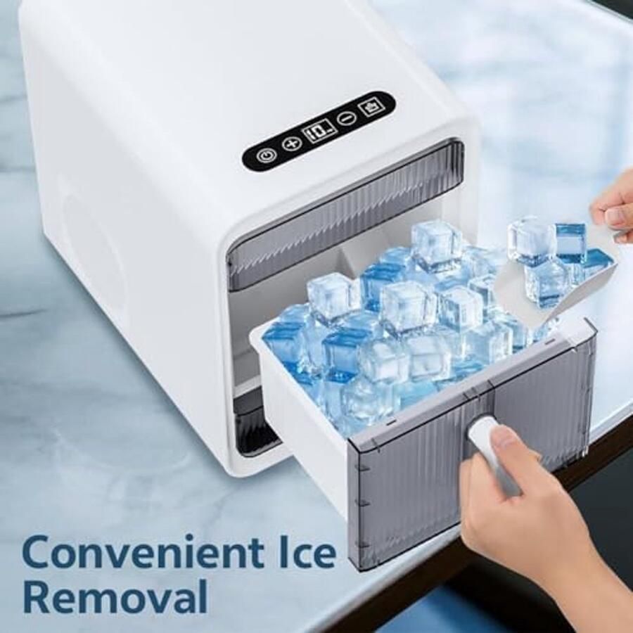 Compacte ijsblokjesmachine Zelfreinigende maker Thuisbar verfrissing Snelle cyclus 15 kg per dag Zilver - Foto 2