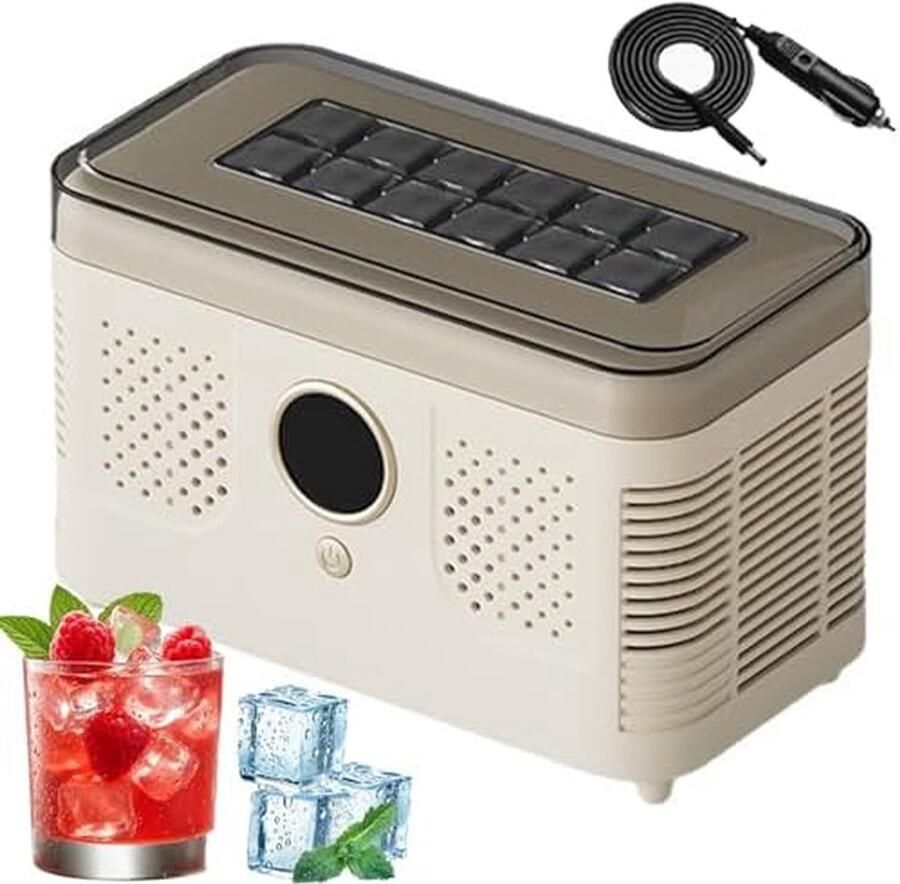 Compacte ijsmachine Aanrecht machine Snelle ijsbereiding 12 blokjes 20 minuten 19x11x13 cm Wit