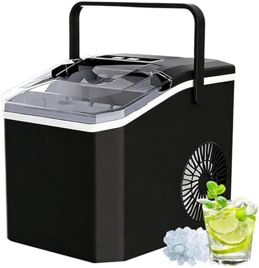 Compacte ijsmachine Aanrecht model Drankjes Koelen Zelfreinigende functie 12 kg per dag Zilver