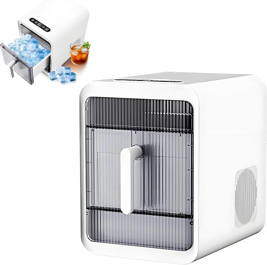 Compacte IJsmachine Snel IJs Maken Drankjes Koelen Maakt Holle IJsblokjes 23x29x30 cm