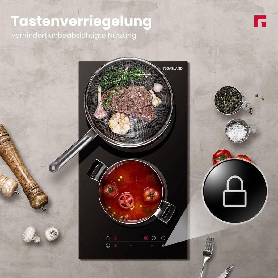 Keramische Kookplaat Inbouw Fornuis Snel Koken Touch Control 30cm Zwart