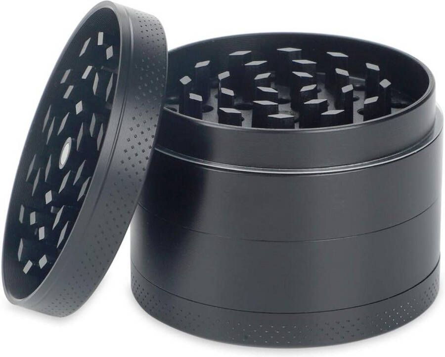 Compacte Kruidenmolen Mini Grinder met Magnetisch Deksel en Stuifmeel Catcher – 4 Stuks