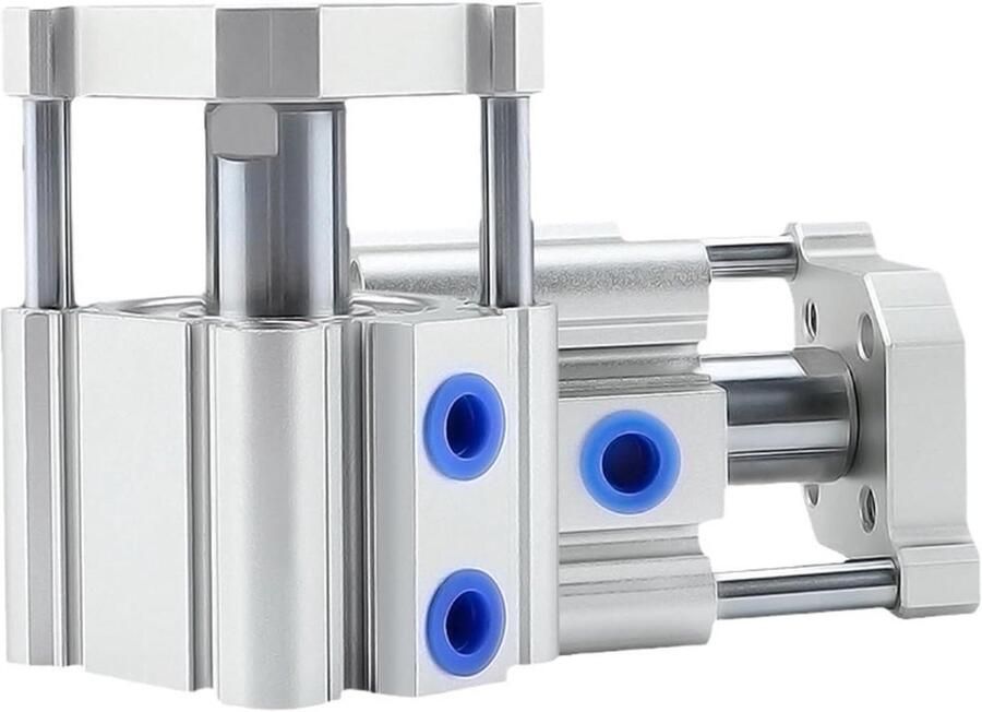 Compacte Luchtcilinder Geleidingsstang Cilinder Industriële Automatisering Draaibare Cilinder 40mm Boring Zilverkleurig