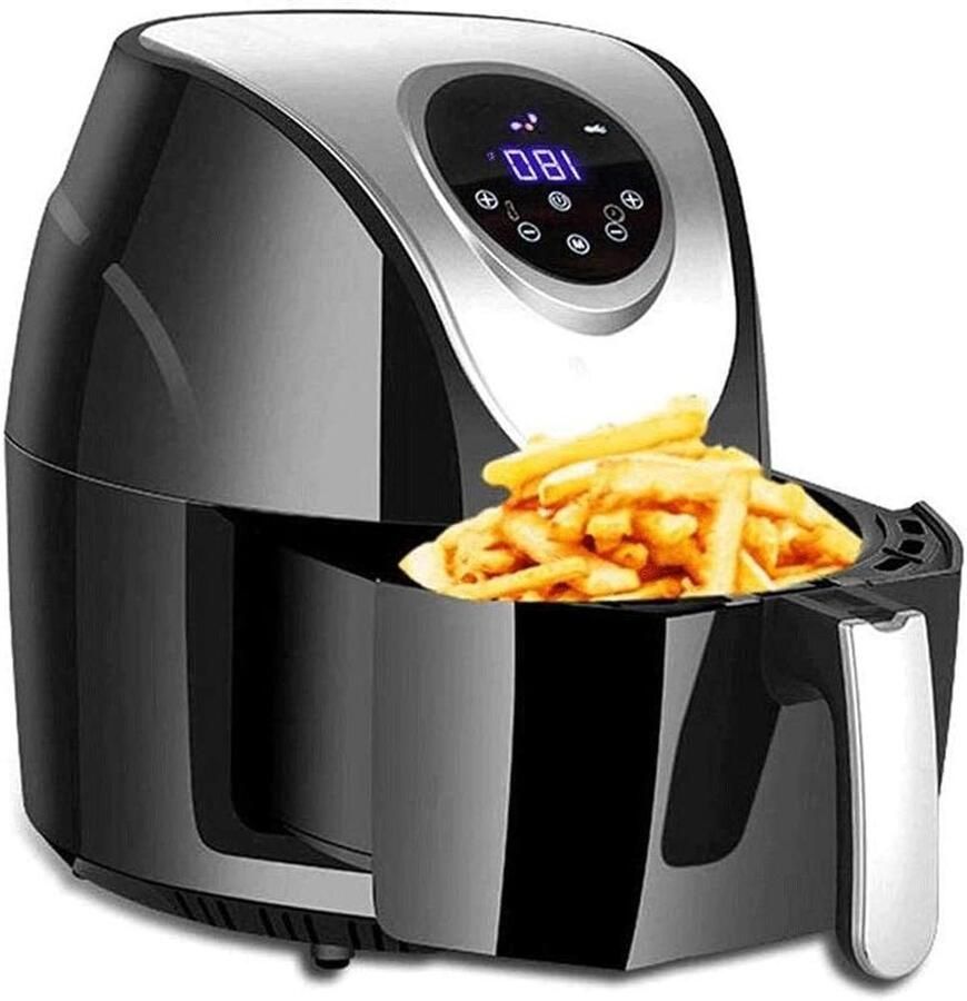 Compacte Luchtfriteuse Olievrije Oven Gezond Koken Digitaal Touchscreen 30 Min Timer Zwart
