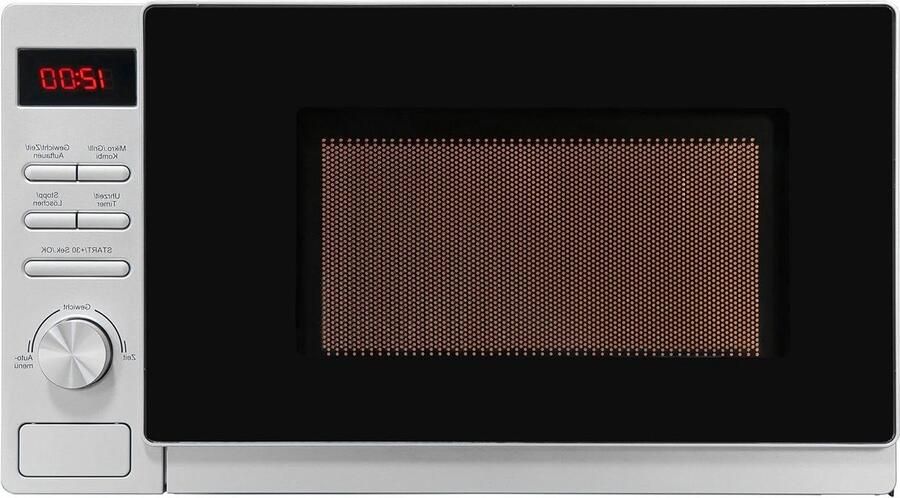 Compacte magnetron Grill functie Snel eten bereiden 8 automatische programma's 20 liter inhoud Zilver