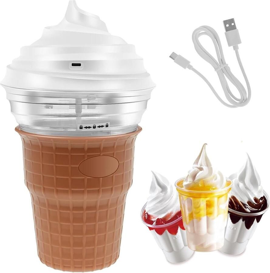 Compacte Mini-ijsmachine voor IJsbereiding Sorbets en Yoghurt 450 ml Vriesbak voor Thuisgebruik en Ruimtebesparing