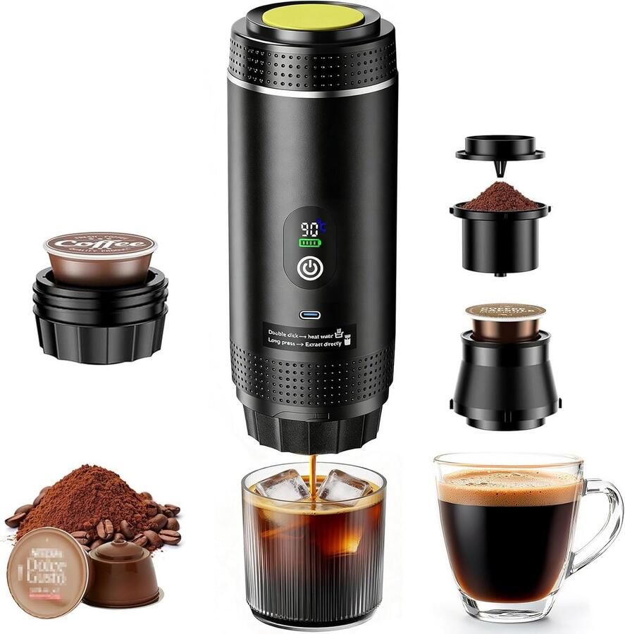 Compacte Mini Koffiezetapparaat voor Onderweg en Reizen