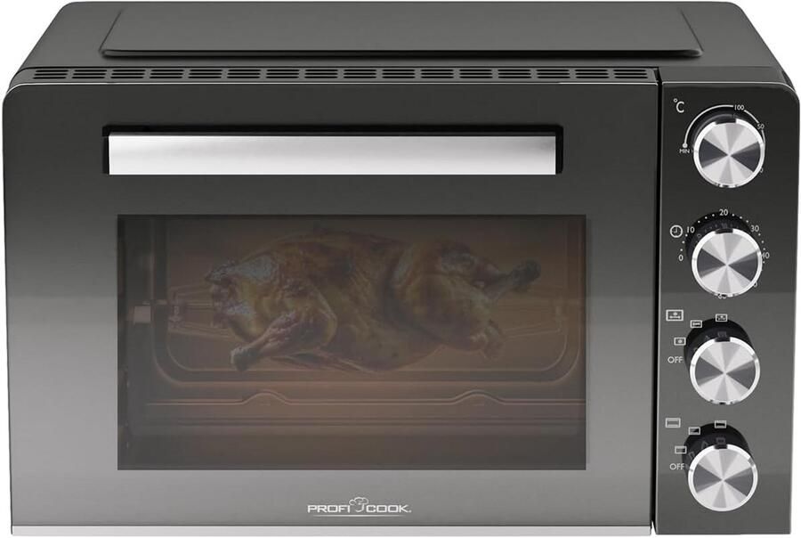 Compacte Mini Oven 30L met Convectie Draaispit en Pizzasteen