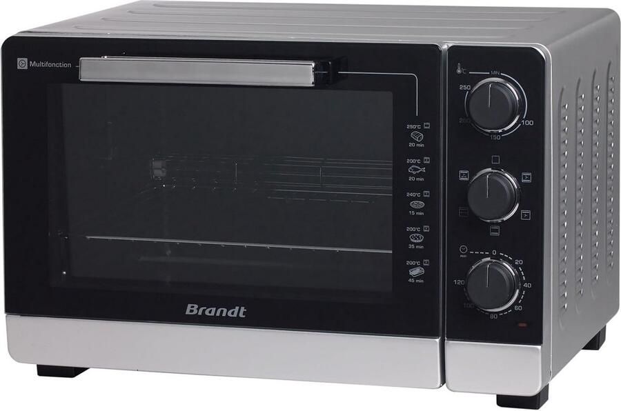 Compacte Mini-oven 40L met 5 Kookstanden en Draaispies Zilver