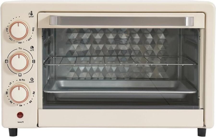 Compacte Mini-oven Kleine bakoven Snel bakken Met pizzafunctie 22 liter inhoud Wit