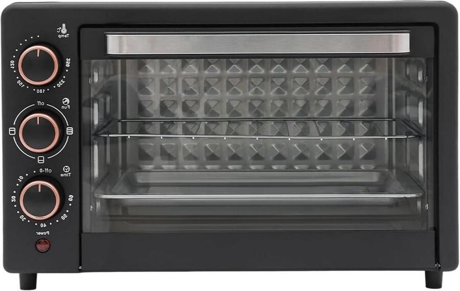 Compacte Mini-oven Kleine Keukenoven Snel Bakken Met Pizzafunctie 22 Liter Zwart
