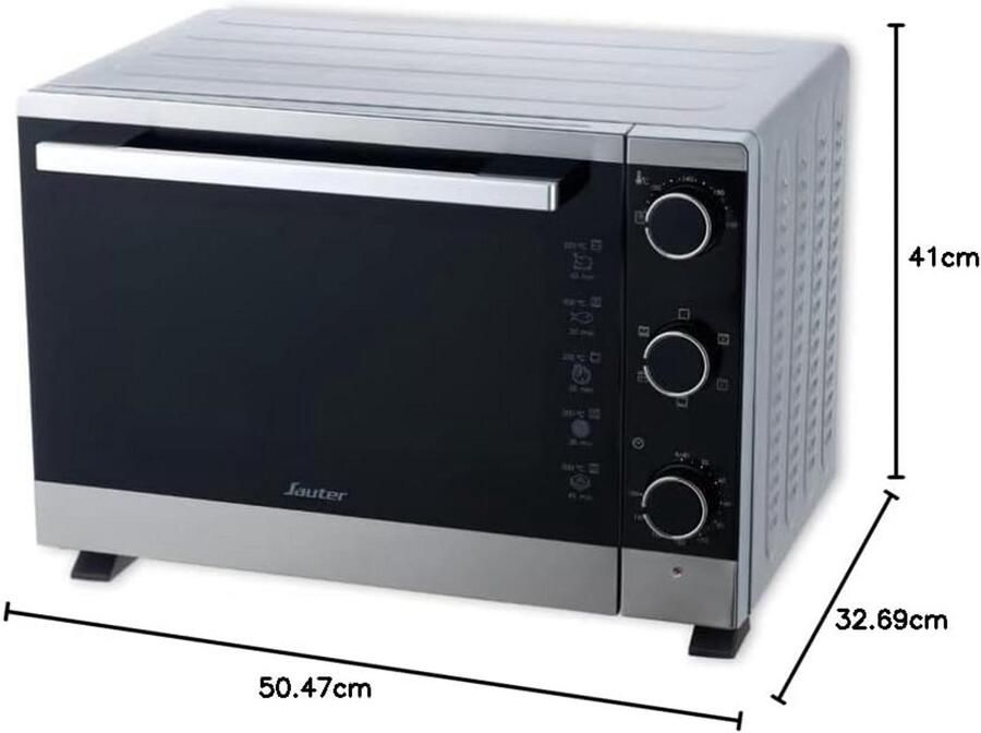 Compacte Multifunctionele Mini Oven met Hetelucht 30L & 1500W