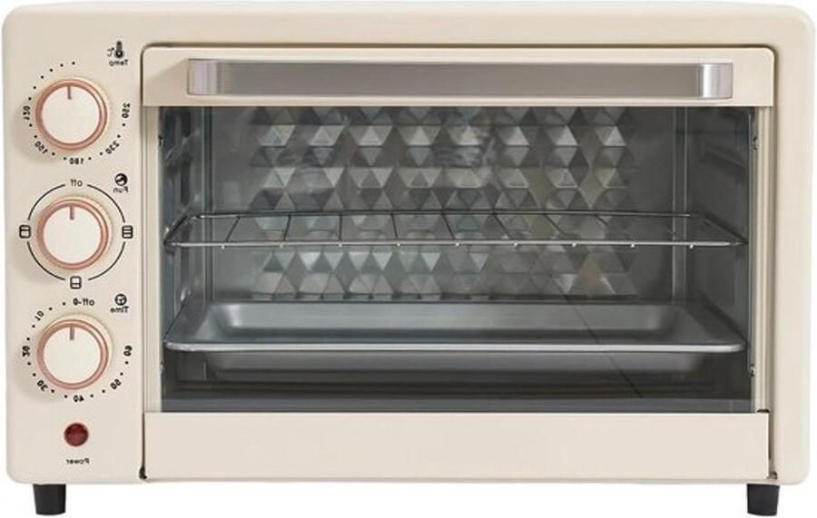 Compacte oven Kleine bakoven Warmt snel op Pizzastand met timer Inhoud van 22 liter Wit