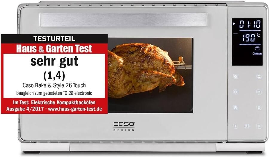 Compacte Oven Mini Oven Bakken en Grillen Met Pizzasteen 26 Liter Zilver