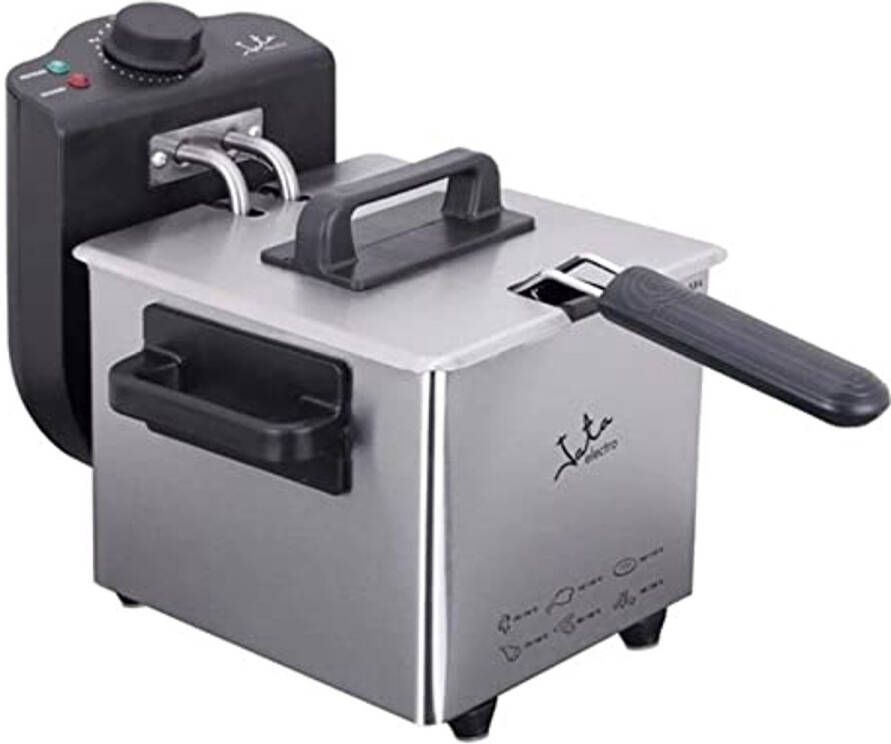 Compacte roestvrijstalen friteuse 1 5 liter met temperatuurregelaar